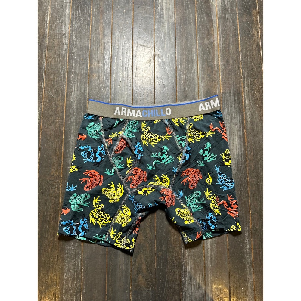 Duluth Trading Co Armachillo Mens Cooling Boxer Briefs Frog Print Medium Multi